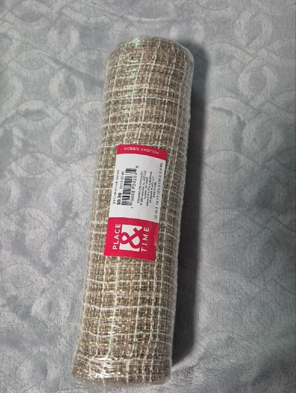 Navy and Gold Wire Edge Ribbon Set Of 24 Roll Variety